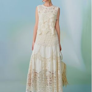 Klassieke chique kanten A-lijn rok, casual, kleur, essentieel voor lente en zomer - Dames dagelijkse modekleding