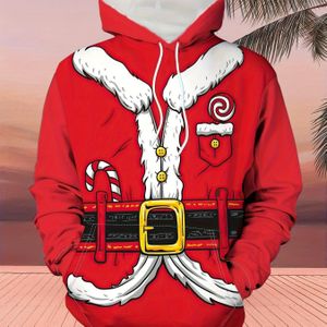 Heren Casual Mode 3D Print Hoodie - Polyester, Machinewasbaar, Losse Pasvorm met Kangoeroezak voor Lente/Herfst