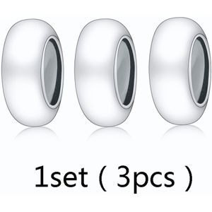TEMU 3 stuks 925 Sterling Zilveren Spacer Beads, Siliconen Stopper Charms voor DIY Armband Sieraden Maken, Mode Decoratieve Beads voor Valentijnsdag, Moederdag, Kerstcadeaus