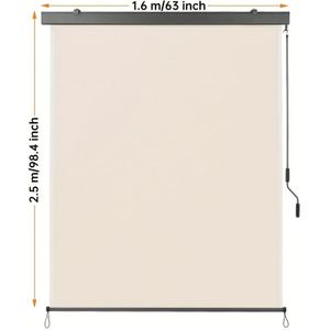 Vertical Awning, Retractable, Hand-crank Balcony Shade, Sun Protection + Wind Protection, With Hand Crank, Polyester Fabric + Aluminum Frame, Suitable For Balcony, Terrace, Courtyard, Garden