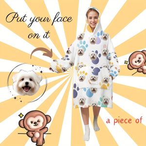 Maatwerk Flanellen Draagbare Deken met Zak, Superzacht en Comfortabele Oversized , Machinewasbaar, Dieren- en Hedendaags , Gebreide Stof, 200-/㎡ - Kikker Ontwerp 2 31