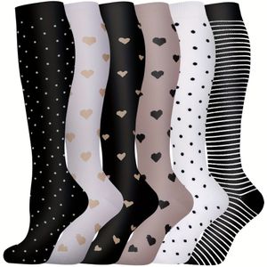 6 Paar Compressiekousen voor Circulatie, Ideaal voor Sport & Dagelijks Gebruik – Voor Mannen en Vrouwen, Hardlopen en Klimmen