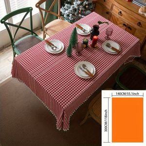 TEMU 1 stuk Rood-Wit Geruit Kersttafelkleed - Rechthoekige Feestelijke Tafelbedekking, Duurzaam Decor voor Familiefeesten & Seizoensvieringen, Kersttafelsiering, Machinaal Geweven Stof