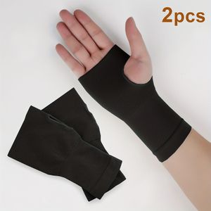 2 stuks Unisex Elastische Gebreide Compressie Mouwhandschoenen | Rekbare Nylon Polsbedekking | Ergonomische Computertuimelaarsteun | Litteken Verhullend Aantrekbaar Ontwerp