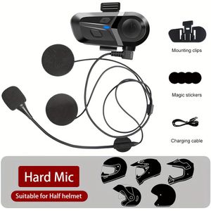 Draadloze Motorhelm Headset met Handsfree , Stereo Anti-Interferentie Muziekspeler & Speaker - Oplaadbare Batterij, Noise Cancelling, Snel Opladen