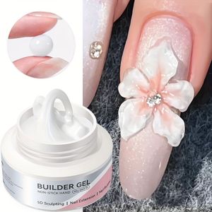 BOREN PRETTY 60g Anti-Aanbak Handverlengingsgel Wit Melkachtig Helder Verlengingsgel Multifunctionele 3D Sculptuur Gel voor Halloween DIY Manicure Nagelart Thuis