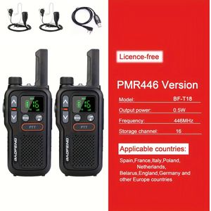 Baofeng Professionele Twee-Weg , Dubbele PTT Ontwerp met LED Scherm, PMR446 Ongeautoriseerde Handheld Walkie-Talkies, VOX Functie