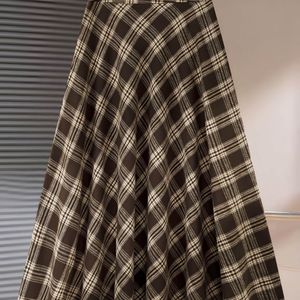 Midi Rok voor Dames | Hoge Taille, Uitlopende A-lijn, Vintage Stijl, Lange Lengte, Zonder Riem, Ritsdetail