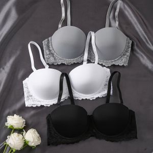 3 stuks Kant Beugel BH, Sexy Comfortabele Push Up BH, Dameslingerie & Ondergoed
