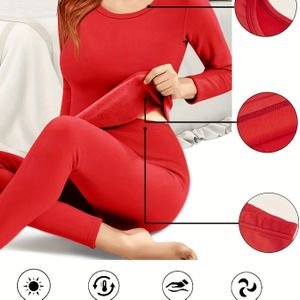 Warm Ondergoed Dames Set met Hoge Elasticiteit Herfstkleding Herfstbroeken Herfst- en Winterondergoed