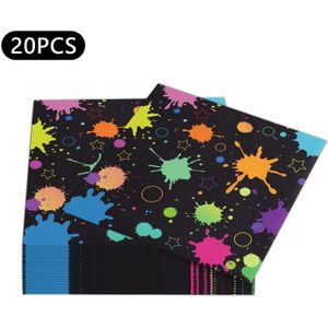 Neon Glow Servetten, Regenboog Wegwerp Papieren Servetten, Snelle Absorptie, Uniek Ontwerp, voor Verjaardag & Algemene Feestartikelen, Keuken Feestaccessoires Halloween & Kerst