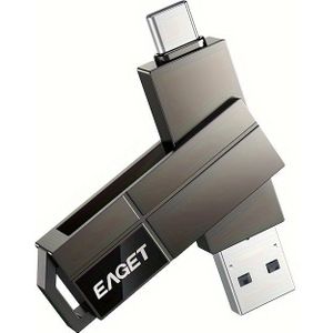 EAGET 1TB 512GB USB Flash Drive, 2-in-1 USB3.2 Geheugenstick voor MacBook, Pen Drive 256GB 128GB 64GB Type-C voor Telefoon, USB Zip Drive Externe Opslagdrive voor PC/Computer