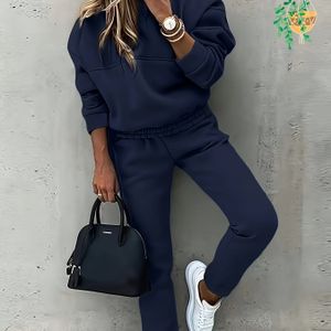 Herfst en Winter Damesmode Casual Hoodie Set met Lange Mouwen Sweatshirt en Elastische Taille Broek, Elegante Outfit voor Dames, Gericht op Europa en Midden-