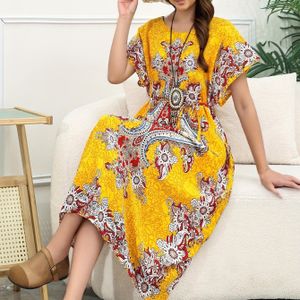 8-kleurige opties voor bohemiaanse strandjurk met korte mouwen, losse pasvorm voor vakantie, plus-size jurk, comfortabele bikini-zonkapverlenging