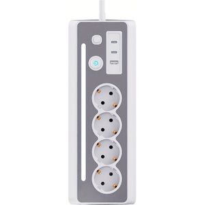 Cilia 1pc , With 4 Eu Outlets 1 Usb Port, 2 Type-c , And Led Night Light