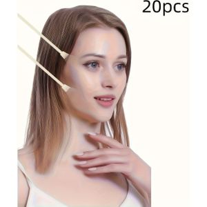 20 stuks Onzichtbare Gezichtslifttape met 4 Verstelbare Elastische Banden, Vormt Direct Nek, Wang en Dubbele Kin, Herbruikbaar Lichtbeige Verstrakkende Tape Zonder Geur