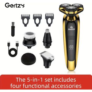 Baard Beauty Set, Drijvende Scheerapparaat, Elektrische Scheerapparaat, Mannen Haar en Scheermachine, Baard Trimmer, Gezichtsbeauty, Roterende Scheerapparaat, USB Opladen, Cadeau voor Papa