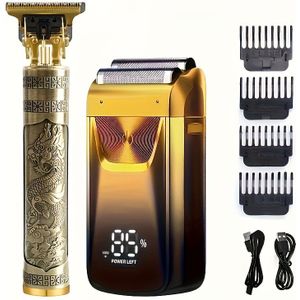 Elektrische Scheerapparaat, Baardtrimmer Haartrimmer Scheerset, Foliescheermes Kappersknipmachine voor Mannen, Verzorgingsset voor Mannen, Vakantiegeschenken voor Hem