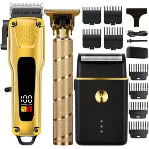 Elektrische haartrimmer set voor heren met oplaadbare batterij & USB-oplaadfunctie - Professioneel voor salon & thuisgebruik, Edition kam & trimmer, lange levensduur