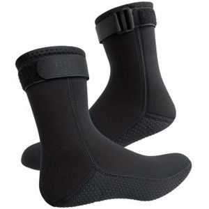 Heren & Dames 3mm Dikke Neopreen Duiksokken - Warm en Koudbestendig Geschikt voor Surfen, Snorkelen | Middenkuit/Bovenvoet met Klittenbandsluiting | Winterzwemmen, Strandwatersporten (Neopreen)