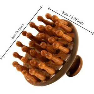 1 stuks/2 stuks Sandelhout Multifunctionele Ronde Massagekam - 1 stuks Geschikt voor Alle Haartypes, een Tool voor Hoofdhuid- en Meridiaan Ontspanning.