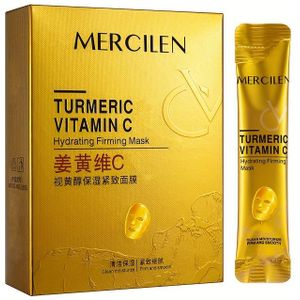 MERCILEN Kurkuma Vitamin C Hydraterende Verstevigende Masker, Unisex - Volwassenen, Voedend, Alcoholvrij, Geschikt voor & Gevoelige Huid, Plant-Based Squalane, Skincare