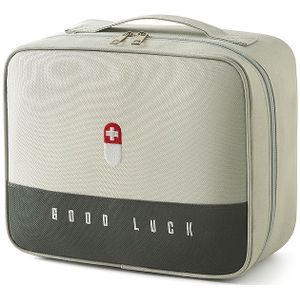 Draagbare medicijnorganizer met zakjes, Oxford-kleefstof pillenopslagtas voor thuis en reizen, ritssluiting pillendoos organizer, handwasbare stof, gemengde kleur