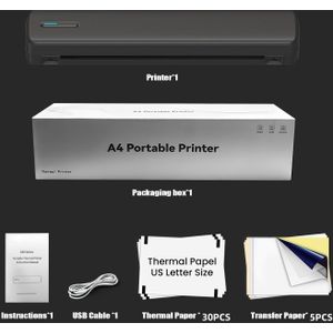 Drabare A4 Thermische Printer 210mm Letterformaat 216mm Draadloze Foto PDF Document Mobiele Printer Tattoo Sjabloonprinter Draadloos