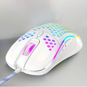 Bedrade USB Gaming Muis met Warmteafvoer Lichtgewicht Bedrade LED Gaming Muis Honingraat Ontwerp 7200dpi Ergonomische Optische 6 Knoppen Gaming Muizen voor Computer Laptop