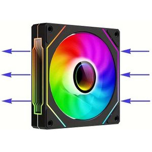 120mm PC Vloeistofkoeler Ventilator met ARGB & Spiegelcyclus Lichtsysteem, 800-2000RPM PWM Waterkoelsysteem voor CPU/GPU/Server Koeling - Hoogwaardige Computer Koelventilator