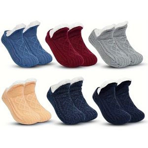 Thermische Dames Heren Slipper Sokken Winter Warme Korte Verdikte Zacht Antislip Grip Pluizige Vloersokken