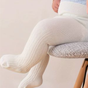 Leggings met kleur en jacquardpatroon, veelzijdige elastische taille panty's, kleding voor baby meisjes en peuters