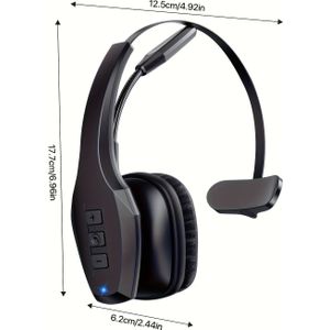 Draadloze Draadloze Koptelefoon | HiFi Stereo met Mute , Heldere Hoge PC Headset voor Thuis Kantoor, Mobiele Telefoon, PC, Non, Open-back Oorschelp, Condensator Microfoon, USB Opladen