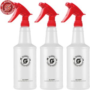 Auto Ultrafijne Waternevel Cilindrische Sprayfles HDPE Chemisch Bestendige Sprayflessen voor Reinigingsoplossingen en autodetailwinkel - 26fl oz (770ml), 1/2/3 stuks, Glenby