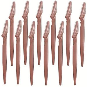 12- Roestvrijstalen Trimmer Scheermes met Beschermhoes, Geschikt voor Zowel Mannen als Vrouwen - Precisie Wenkbrauwscheerapparaat