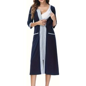 Dames Cardigan met Zakken, Herfst en Winter, Plus Size, Driekwart Mouwen, Rits-Up Badjas