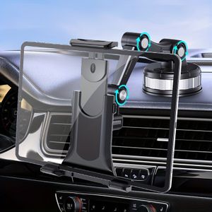 Car Suction Cup Tablet Holder Phone Mount For Car, [ Upgraded Base Power ], Adjustable Arm Compatible With 4-13 Inch Tablets & Mobile Phones