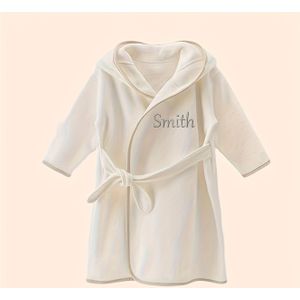1 stuks Gepersonaliseerde Kinderbadjas | Geschikt voor Leeftijd 1-3 | Geborduurde Naam Badhanddoek Badjas, Ultra Zachte Absorberende Unisex Badjas voor Alle Seizoenen Thuis & Buitengebruik