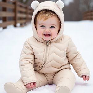 Gezellige en warme winter baby body met capuchon voor babymeisjes voor buitenkleding