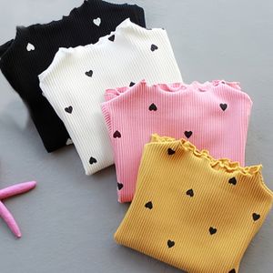 Schattige Hartjes & Gerimpelde Kraag Lange Mouwen Blouse - Smock Jurkachtige H-Lijn Slim Fit -achtige Trui, Lente/Herfst Jurk of Casual Kleding (Handwasbaar) - Zwart & Wit Hartjes (Geen Riem)