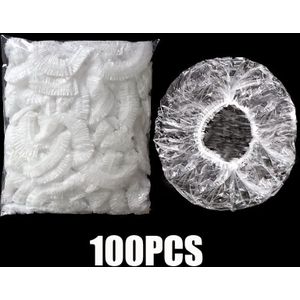 100-pack Disposable Shower Caps For Women – Waterproof Plastic Elastic Bath Hair Protectors