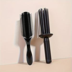 2-delige set krullende haarstijlkam, 9-rij kam, geschikt voor golvend en gekruld haar, haargereedschap, hoofdhuidmassage, ideaal voor gebruik tijdens het
