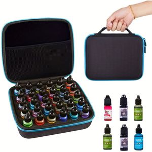 Opbergdoos, 30 stuks Verforganizer, 10ml Draagbare Schokbestendige en Valvaste Container met Schuimvoering en Binnenzakje (Alleen Doos)