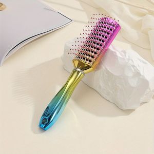 1 stks Kleurrijke Rib Kam Gekleurde Gegalvaniseerde Kappers Kam Haar Styling Kam Voor Alle Haartypes Voor Dagelijks Gebruik