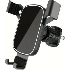 1 stuk Auto Luchtrooster Haak Zwaartekracht Telefoonhouder met Zwarte Spiegelpaneel, ABS Materiaal, Verstelbare Bevestiging voor Luchtuitlaat, Waterdicht