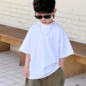 Casual zomer T-shirt voor jongens - Loszittend T-shirt met korte mouwen en luipaardprint, ronde hals, medium stretch stof, geometrisch , perfect voor buitenactiviteiten