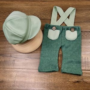 1 Set Polyester Baby Jumpsuit en Pet, Nieuwgeboren Fotografie Kostuum, Baby Body met Knopenzakjes, Foto Rekwisieten Kleding Set