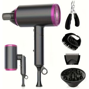 opvouwbare reis haardroger met negatieve ionen voor hotels, pensions en vakantiehuizen – inclusief massagekammen en nagelknippers – ideaal als vakantiecadeau