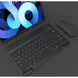 2 stuks Draagbaar Draadloos Toetsenbord en Muis Combinatiepakket - Geschikt voor iPad//Xiaomi Tabletten | Draadloze Verbinding, Oplaadbare Batterij, Optische Tracking