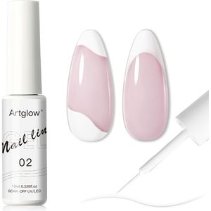 Artglow Klassieke Witte Gel Nagellak - Alcoholvrij, Lampgehard, Langdurige Glans voor Franse Tips & Lijnkunst Ontwerpen, Geschikt voor Salon en Thuismanicure